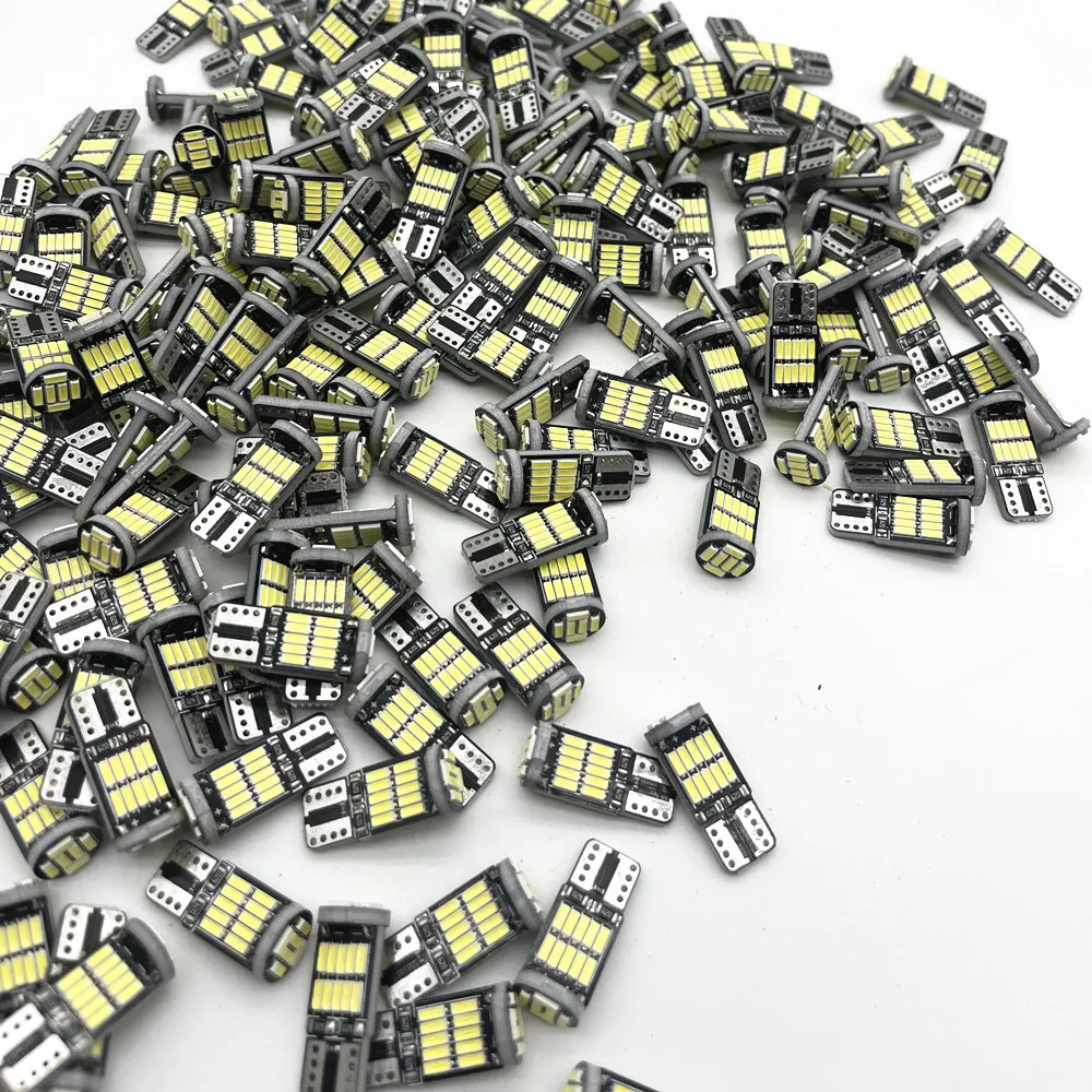 Фото Светодиодные лампы CANBUS T10 26SMD 4014Chips LED 194 501 белого цвета для салона автомобиля, комплект для освещения салона, сигнальных ламп и габаритных огней. №4