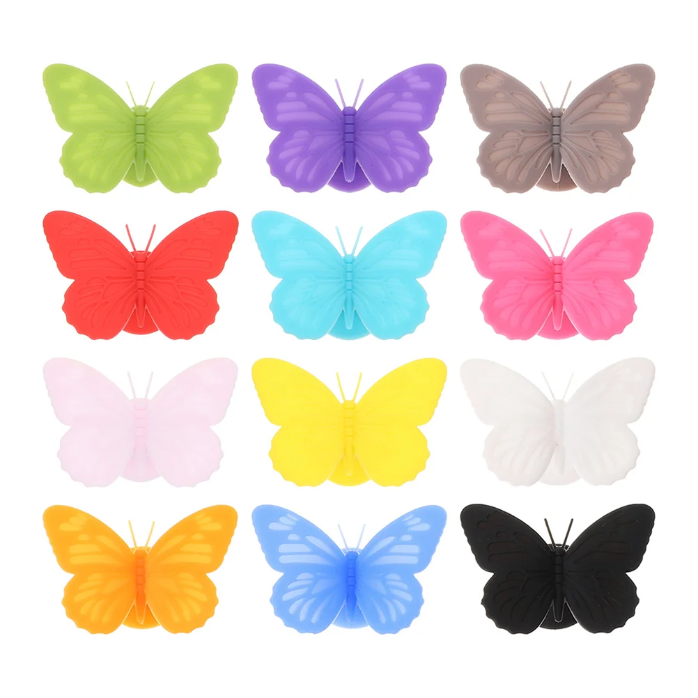 

12Pcs Silicone Glass Charms Silicone Glass Markers Marker Identifier for Champagne Flutes Cup Martinis Cocktail