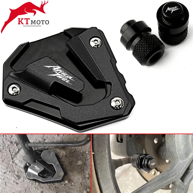 Боковая подставка для Honda CRF1000L CRF 1000 L Africa Twin Sports 2016-2019 для мотоцикла с ЧПУ, увеличивающий удлинитель и воздушные колпачки для клапанов шин Боковая подставка для Honda CRF1000L CRF 1000 L Africa Twin Sports 2016-2019 для мотоцикла с ЧПУ, увеличивающий удлинитель и воздушные колпачки для клапанов шин