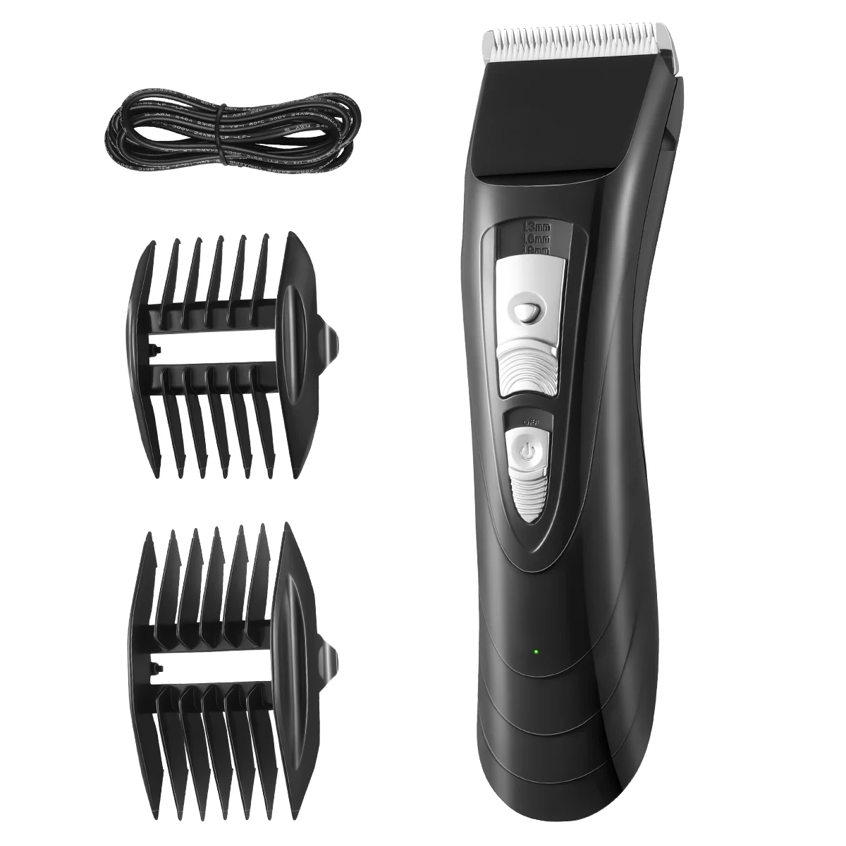 

Niceauty Electric Hair Clipper Digital Display Ceramic Shaver Silent Hair Cutting Kit for Children Adult with USB Cable (Black)