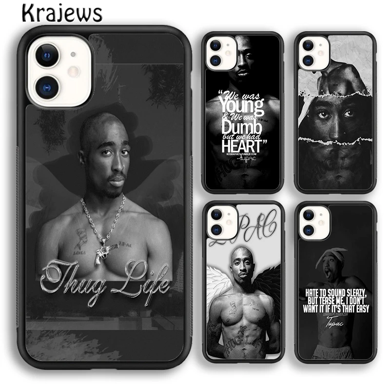 Фото Krajews 2Pac Тупак Шакур Мягкий чехол для телефона для iPhone 17 Air 16 15 14 plus 11 12 13 pro ma Plus coque Fundas №1
