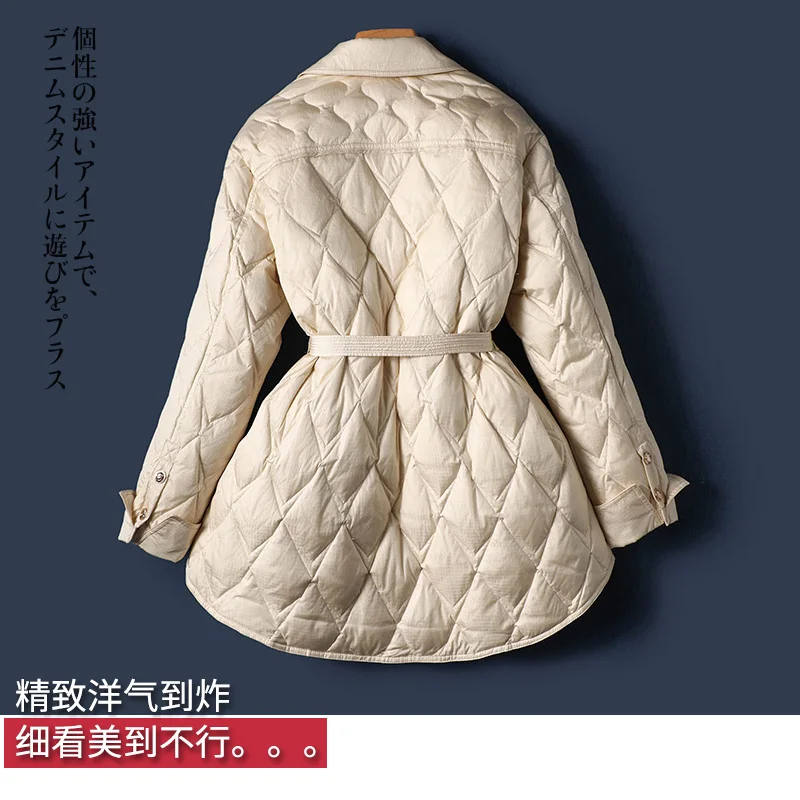High-quality 90% White Duck Down Jacket Women  High Street  Autumn/Winter Thin Coats  Casacos De Inverno Feminino 2022