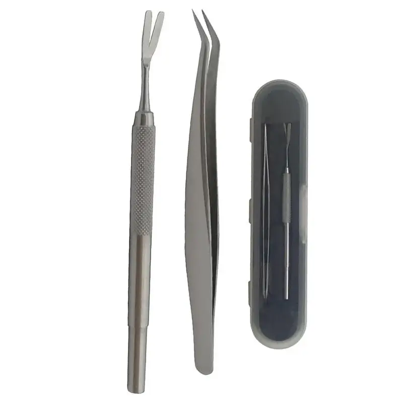 

Pet Tick Tweezers Professional Cat Dog Stick Off Set Tongs Quick Remover Tweezers Stainless Steel Cleaning Grooming Tools