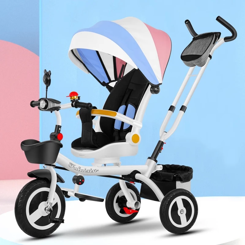 

Детский трехколесный складной детский коляска, детская коляска, багги, прогулочная коляска, поворотное сиденье, детская коляска с искусственной музыкой