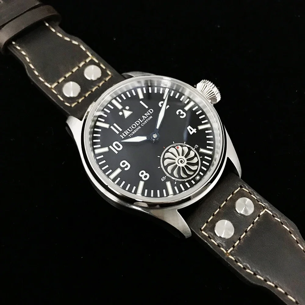 Фото Hruodland 2025 Новые мужские механические часы Seagull ST3620 Retro Pilot 43 мм Bgw-9 Светящийся сапфировый кристалл Турбина Reloj Hombre №4