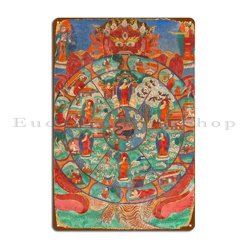 Колесо жизни Bhavachakra металлический знак кухонные таблички пещера гостиная