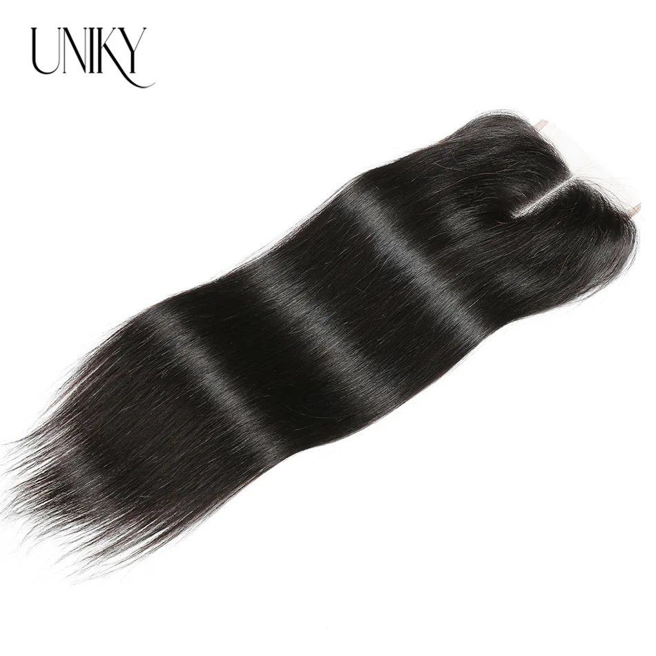 

Uniky Hair прямые человеческие волосы 4x4 кружевная застежка бесплатно/Средняя/три части с детскими волосами Remy перуанская застежка естественного цвета 8-22 дюйма