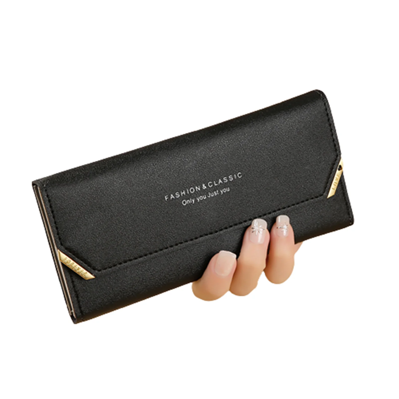 

Lady Long Wallet Multi-compartment Long Handbag Ultra-thin Section ID Card Holder for Daily Use New