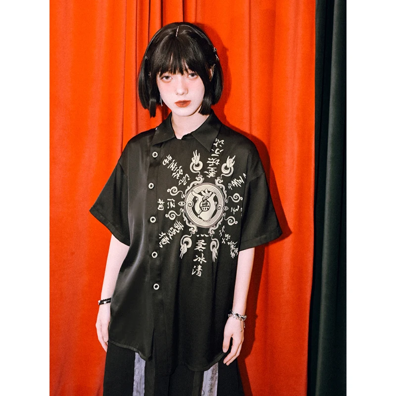 Рубашка женская с принтом в виде странного дома Формула цинксина Свободный Топ