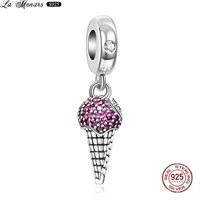 la menars ice cream pendant charm fit original womens bracelet sterling silver 925 fine jewelry key chain decoration