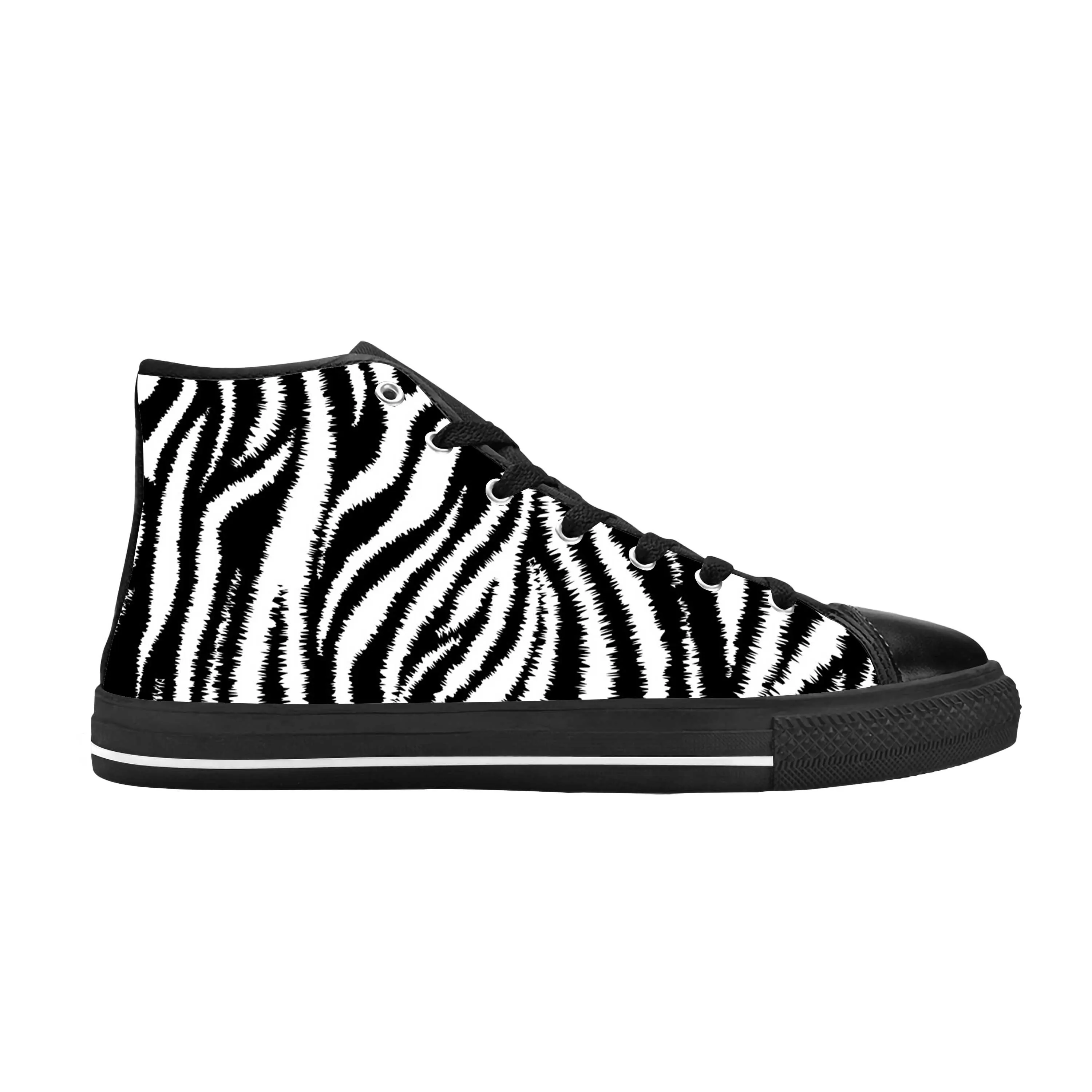 

Animal Zebra Skin Stripe Stripes Pattern Fashion Casual Cloth Shoes High Top Comfortable Breathable 3D Print Men Women Sneakers