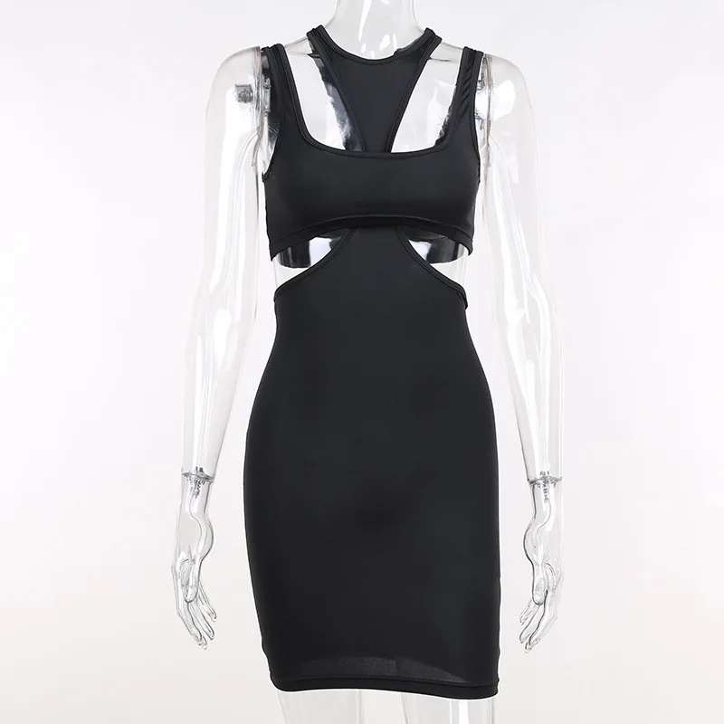 

The New 2022 Sleeveless Dress Is A Sexy Hollowed-out Dress on The Front and Back