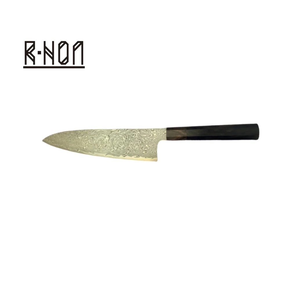 Фото Нож RHON Gyuto, 67 слоев, сердцевина из стали VG10, дамасская сталь, рукоять из черного дерева, для японской кухни, для нарезки, разделки, универсальный, поварской нож №2