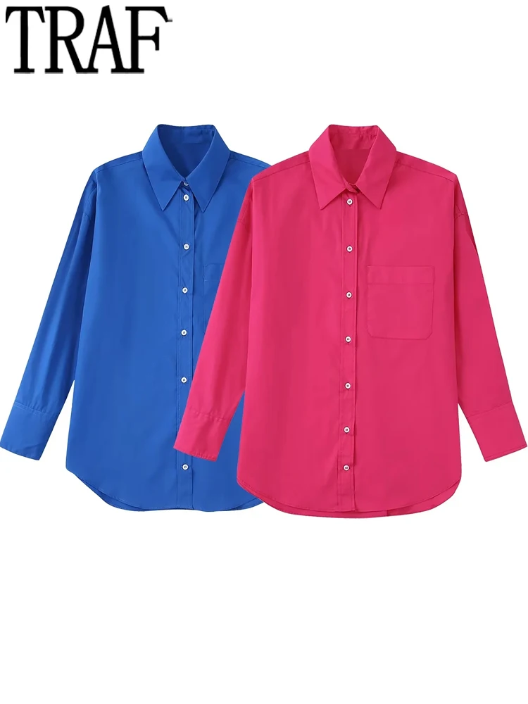 

Рубашка женская с длинным рукавом, на пуговицах, голубая