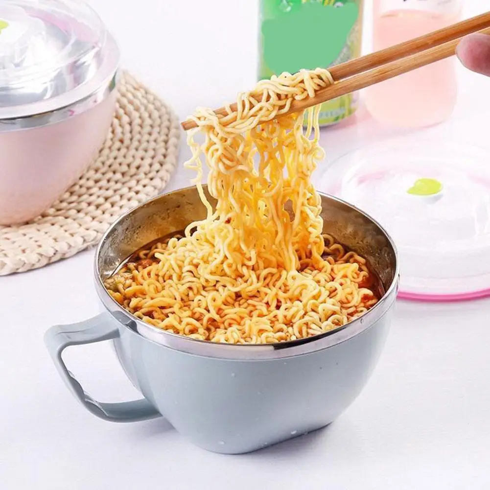 1 шт. миска из нержавеющей стали с ручкой однотонная для лапши кухонный аксессуар