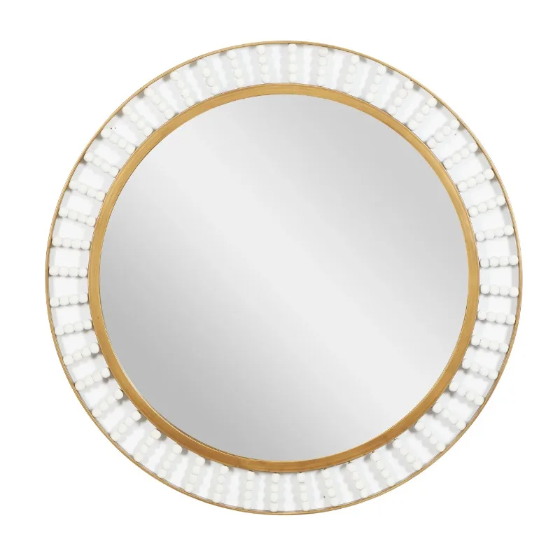 

DecMode 32" x 32" Brown Handmade Radial Beaded Wall Mirror