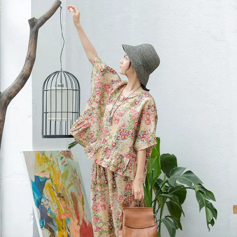 Женские костюмы большого размера модные тонкие свободные комплекты футболка с