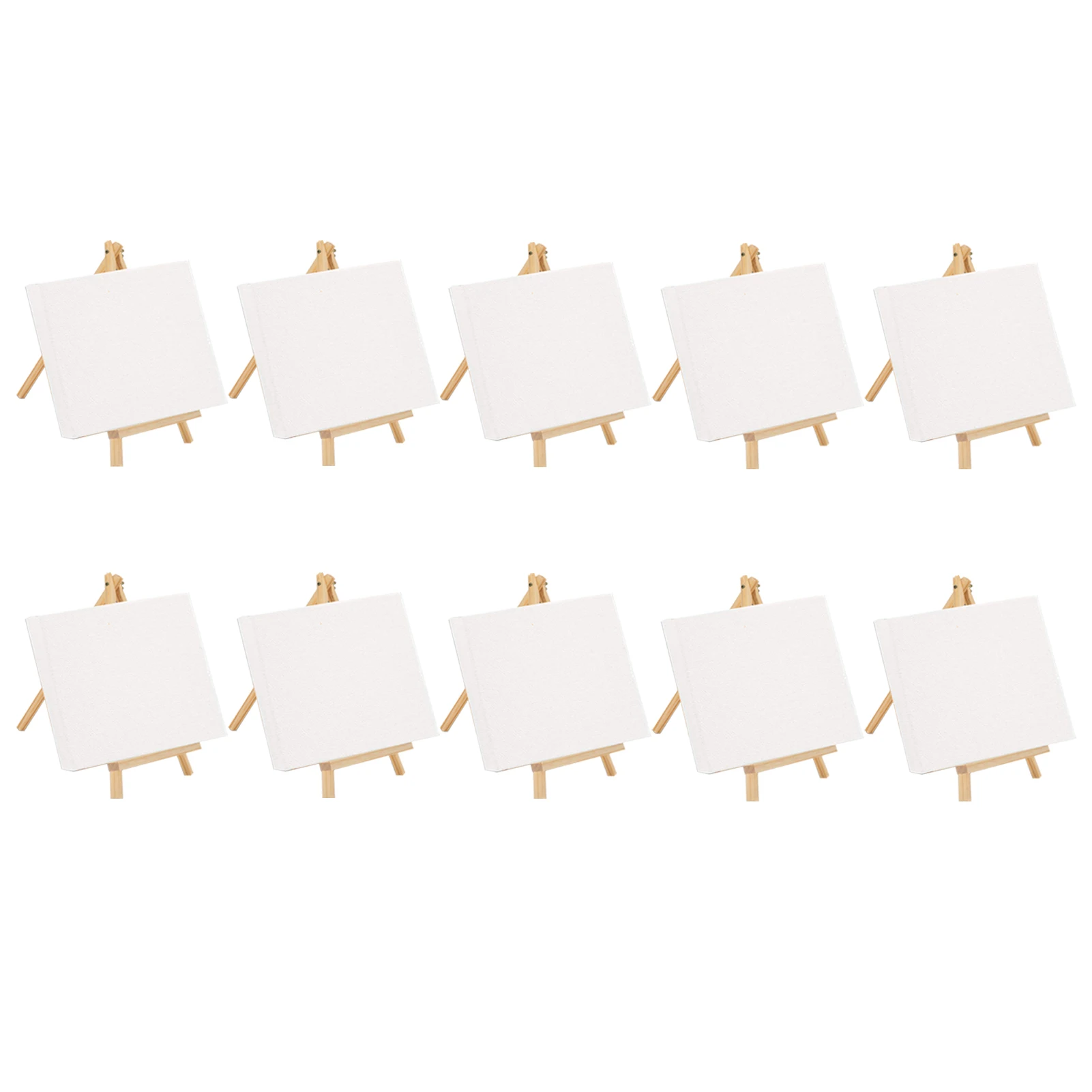 

10 Pack Primed Blank Wooden Pre Stretched Craft Drawing Table Top Kids Professional For Oil Acrylic Mini Art Easel Canvas Set