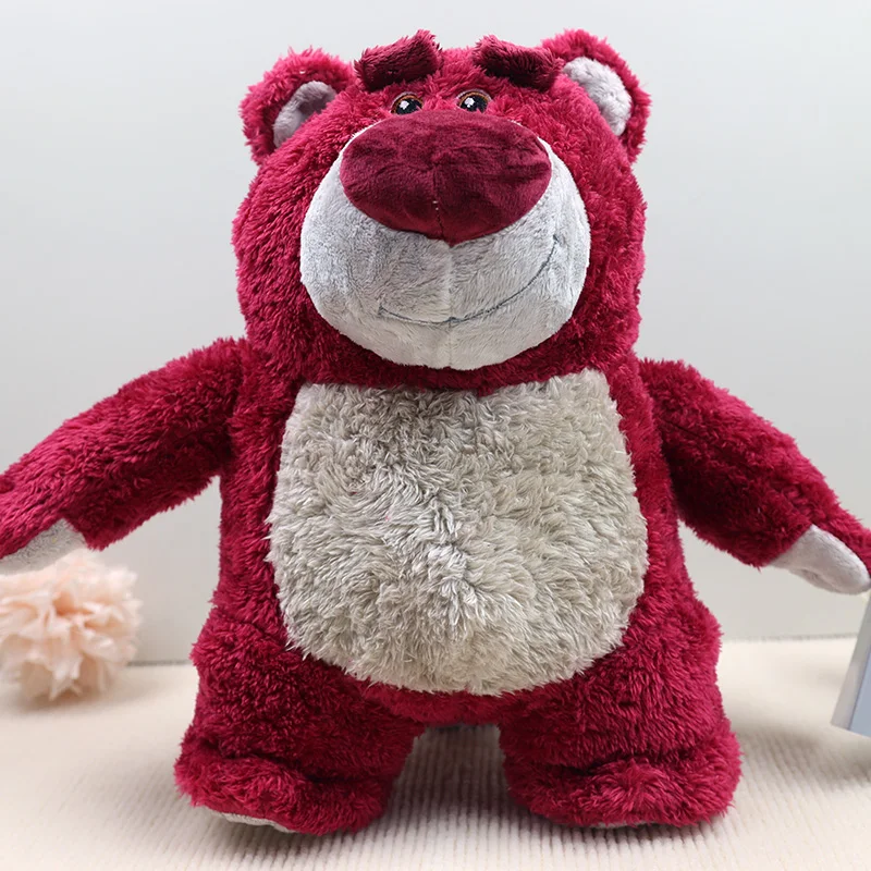 Фото Милые пушистые плюшевые игрушки Lotso Huggin Bear с ароматом клубники, мягкие плюшевые фигурки Pixar, подарок для девушки, аниме-персонаж №1
