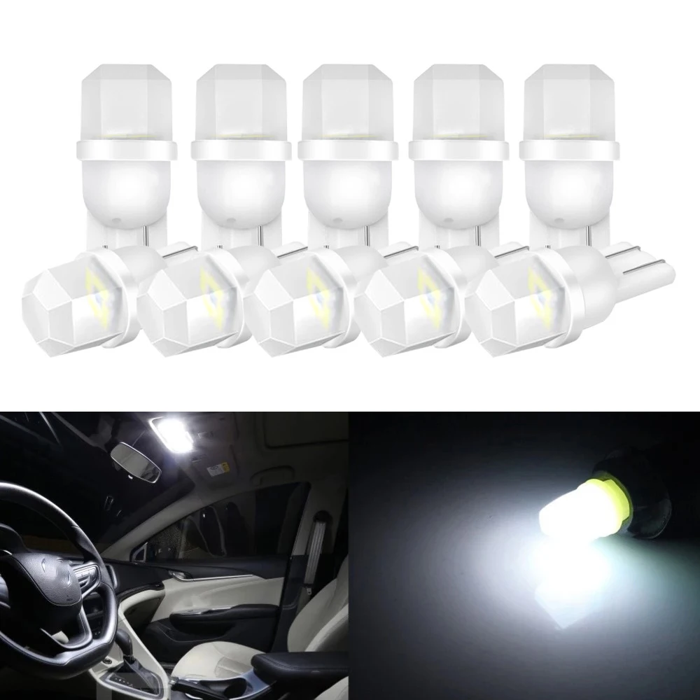 

Керамичессветодиодный Светодиодная лампа T10 W5W 194 168, 2/10 шт., светодиодная CAN-шина 4SMD 3030, внутреннее освещение автомобиля, боковой габаритный ф...