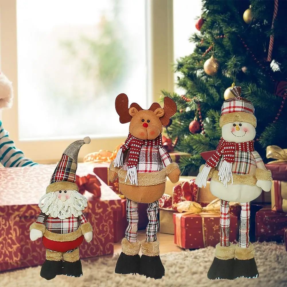 

Christmas Doll Tree Decoration Innovative Santa Snowman Window Christmas Figurine Decoration Christmas Retractable Doll Stickers
