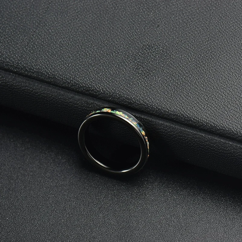 Модные 4 мм мужские деревянные кольца из нержавеющей стали с инкрустацией Galaxy