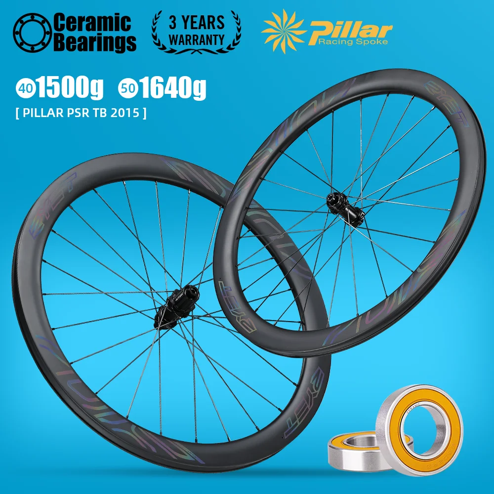 

RYET Road Carbon Wheels Disc Brake 700c Bicycle Wheelset Clincher Tubeless Ceramic Bearing Hub 1423 2015 Spoke Road Bike Rim Set