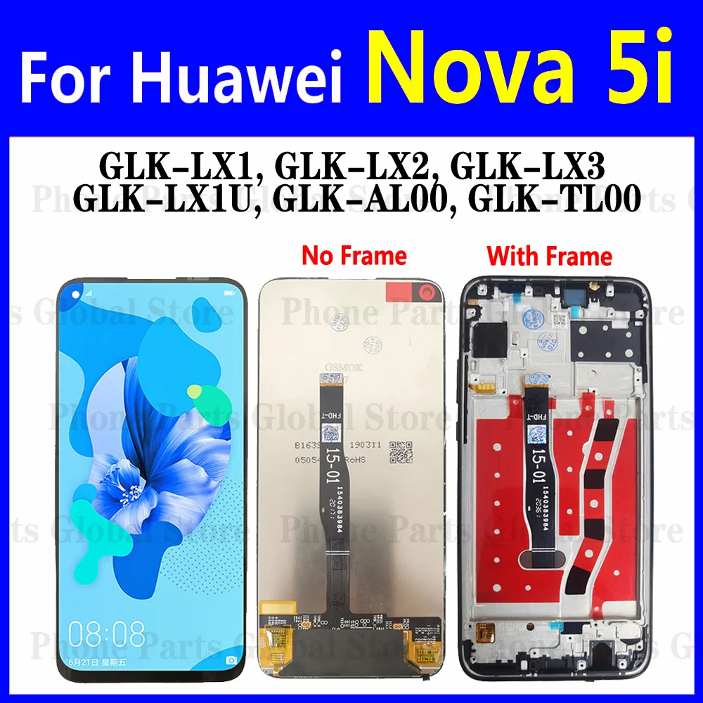 ЖК-дисплей 6 4 дюйма с рамкой для Huawei Nova 5i GLK-LX1 GLK-LX2 экран дисплея сенсорный