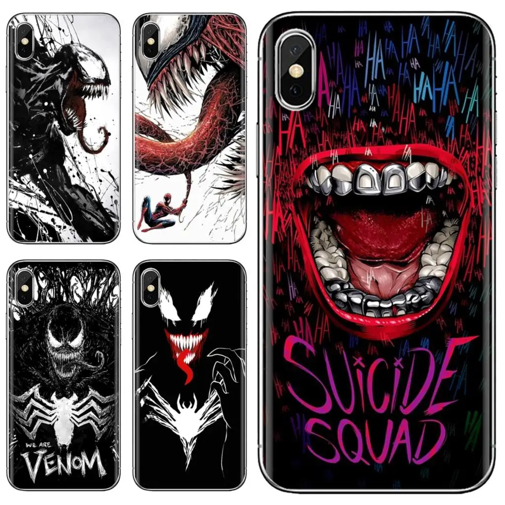 

For iPhone 10 11 12 13 Mini Pro 4S 5S SE 5C 6 6S 7 8 X XR XS Plus Max 2020 Marvel Venom Villain Soft Cover