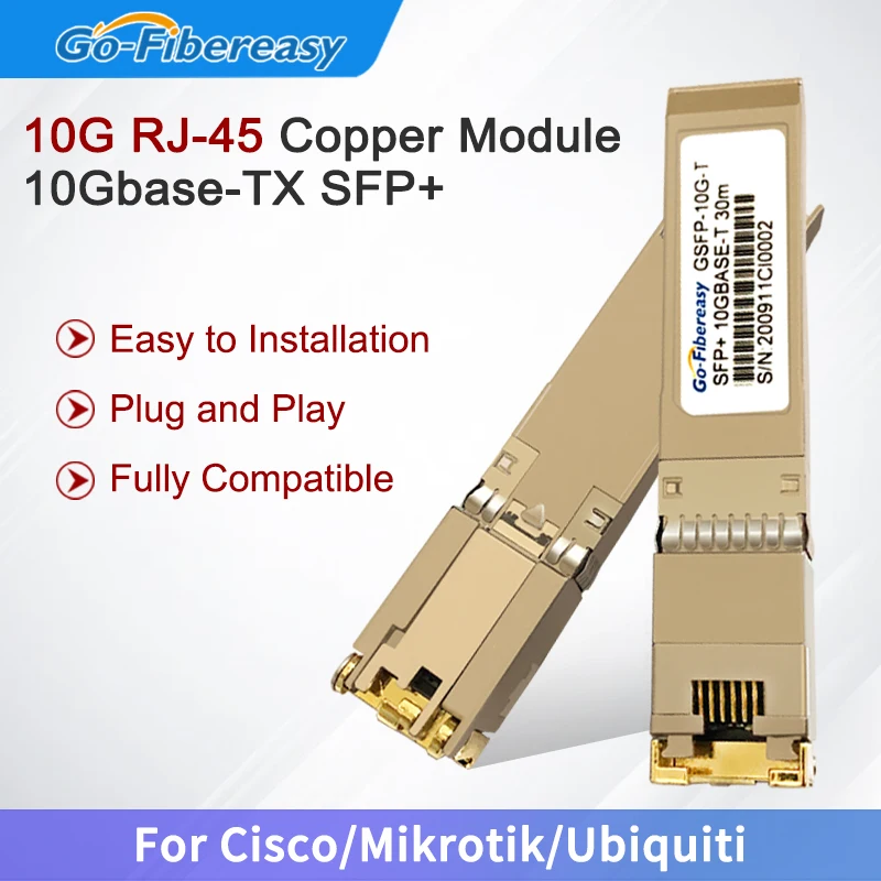 

10G SFP RJ45 Module 10GBase-T SFP+ to RJ45 Copper Transceiver Module for Cisco,Ubiquiti,Netgear,Mikrotik Optical Switch Module