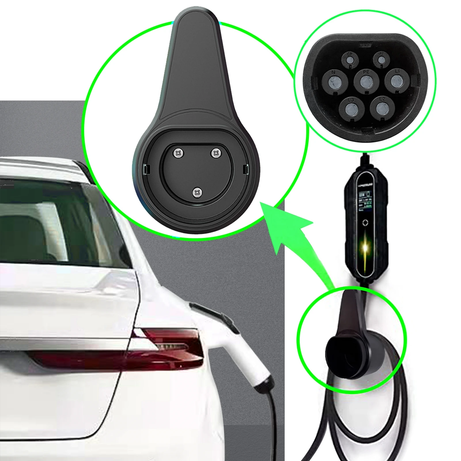 

For Tesla Charger Holder Accessories For vehicles Ev Charger Holder Type2 Type1 Cable Organizer Protection Wall box Charging