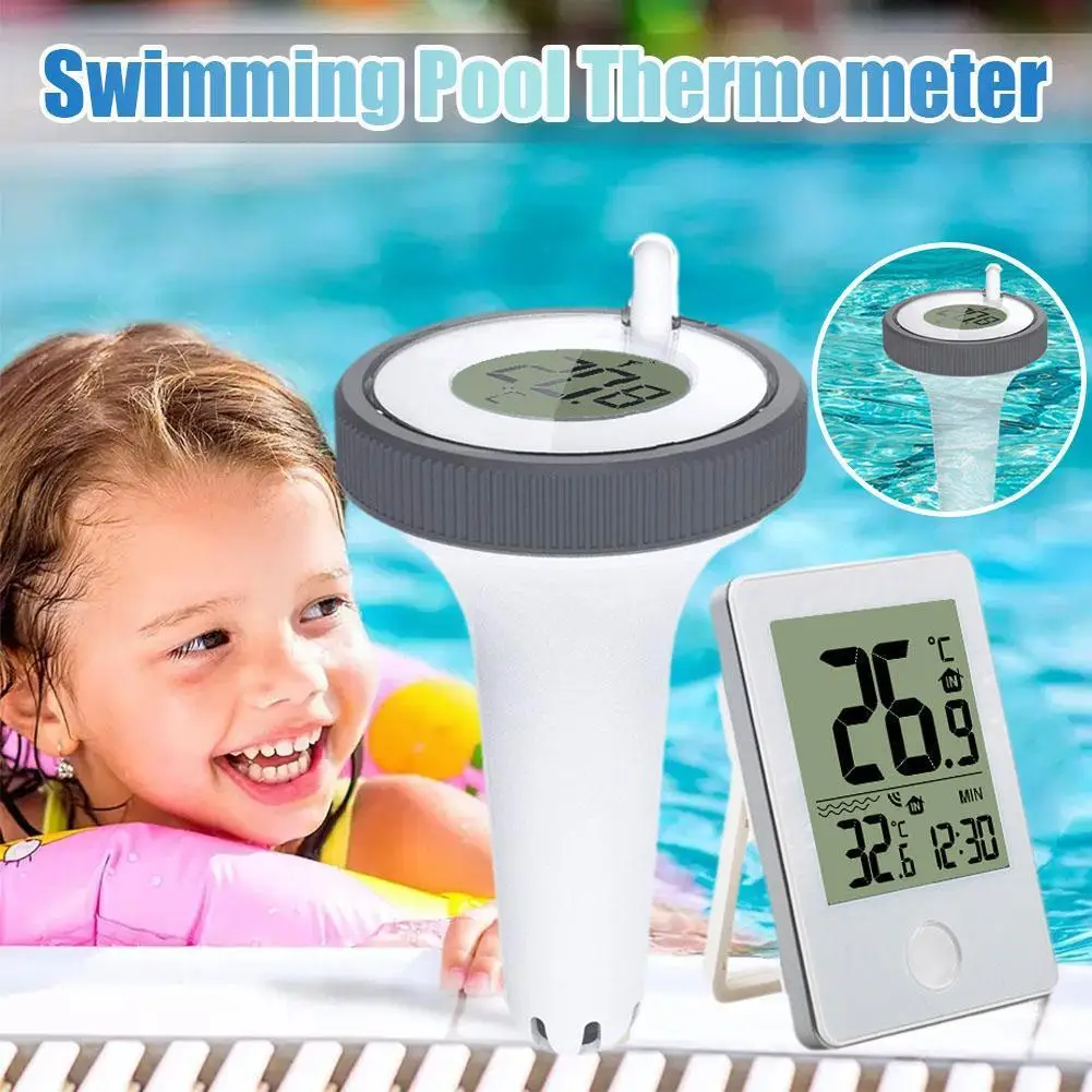 

Summer Swimming Pool Thermometer Wireless Digital Swimming Thermometer Measuring Aquariums Display LCD Fish Pool Ponds Spas G0A3