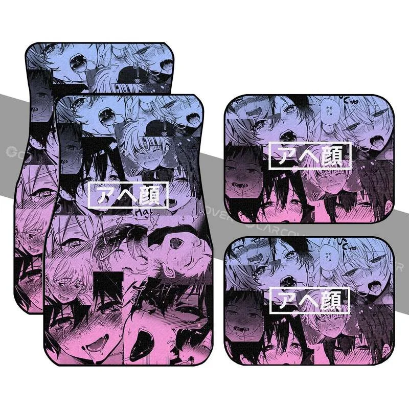 

Ahegao Yaoi Car Floor Mats Custom Car Interior Accessories 4PCs Pack