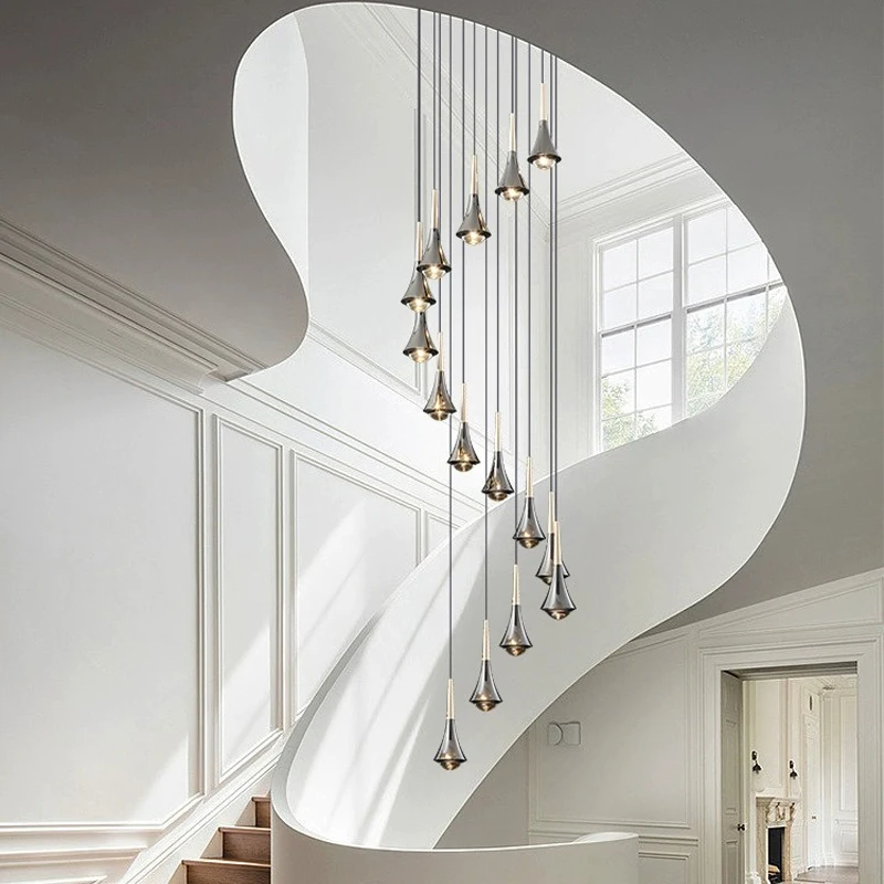 Современная люстра Aipaite в форме слезы простой фотостеклянный лестница для