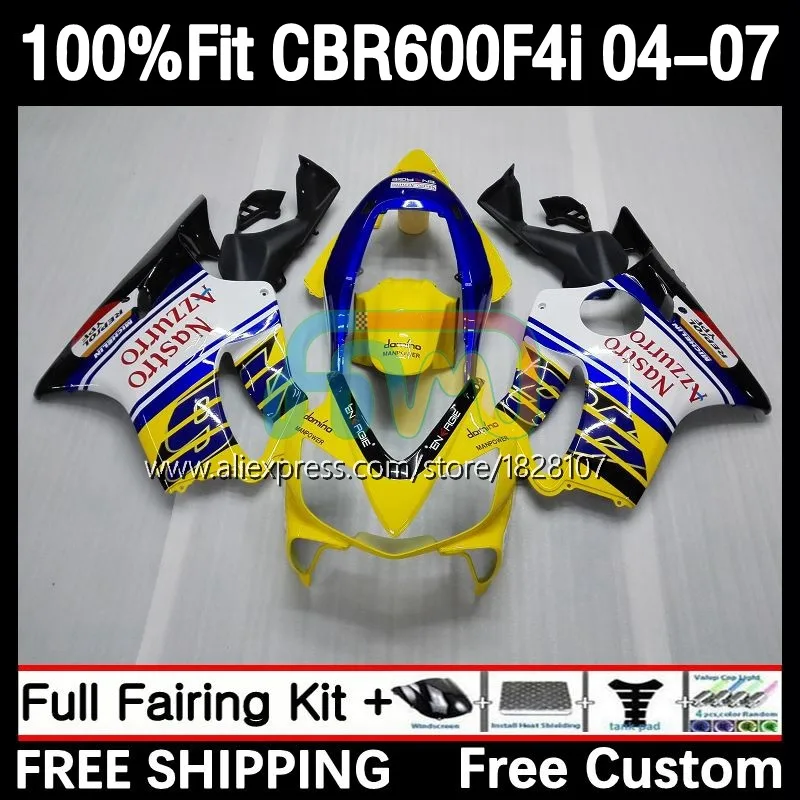 

Корпус инжектора для HONDA CBR600 Yellow blue FS CBR 600F4i 600 F4i 04 05 06 07 19No.87 CBR600F4i 2004 2005 2006 2007 обтекатель OEM
