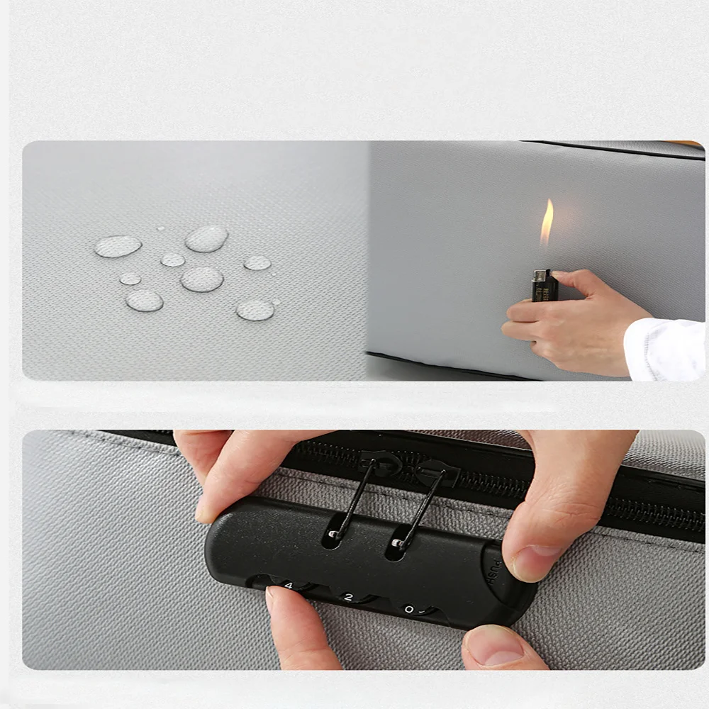File Lockbox Folder Waterproof Storage Office Document Material Handbags Security anti-theft box Business Supplies Organizer