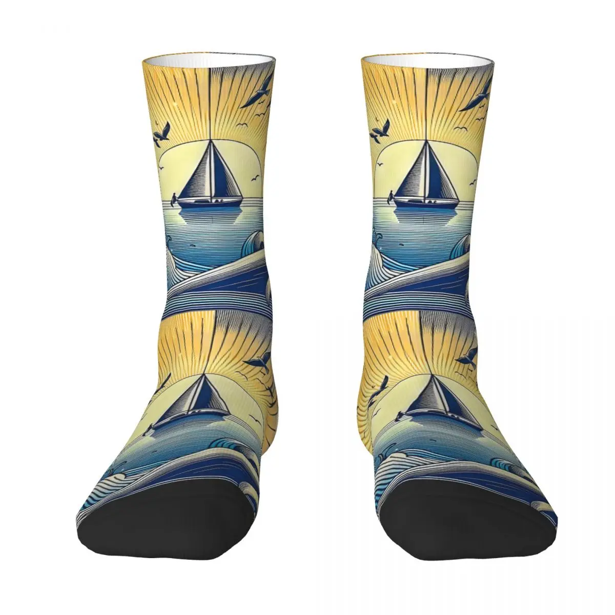 Sea Love And Infinity Sailboa унисекс Зимние носки для бега счастливые уличный стиль