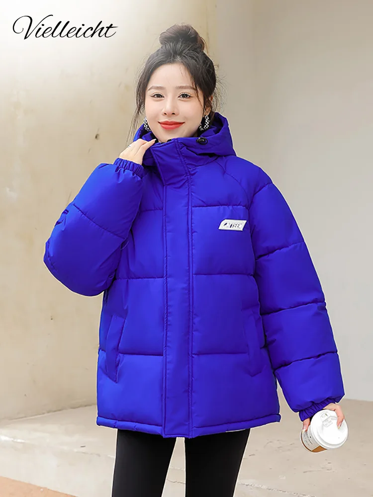 

Vielleicht Winter Jacket Women Parkas Thicken Warm Coat Women's Hooded Jackets Solid Color Short Parka Coat Women New Streetwear