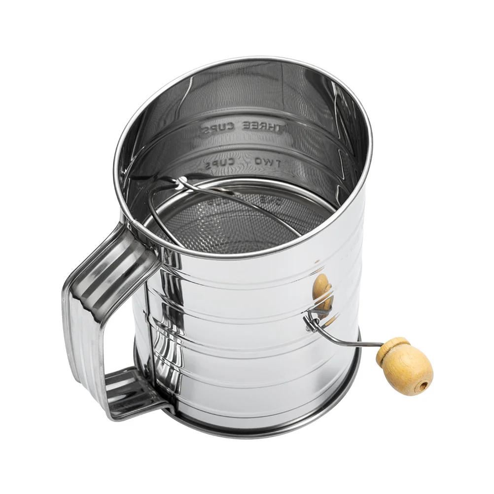 

Sifter Flour Baking Powder Steel Sugar Stainlesswith Accessories Bowl Washable Measuring Cup Cocoa Scale Handle Mesh Strainers