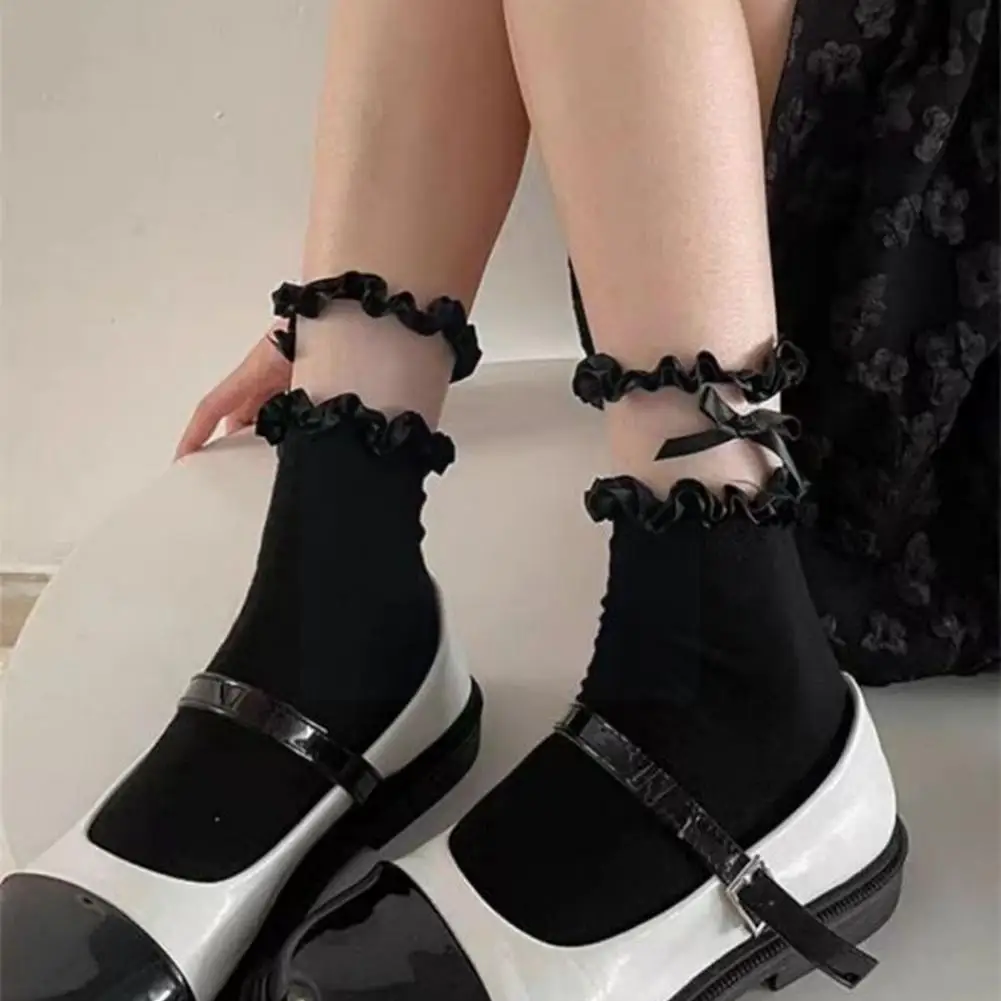 

Женские носки JK, милые крутые вязаные носки с ворсом для девочек, черные носки с оборками, белые милые носки с цветочным принтом в стиле "Лолита", повседневные носки в стиле Харадзюку, U7B0