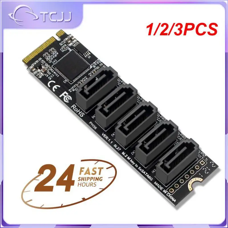 

1/2/3PCS Newest M.2 Key JMB585 For NVME Converter With SATAIII Cable M.2 (PCIe 3.0) To 5 Ports SATA III 6G SSD Adapter Card