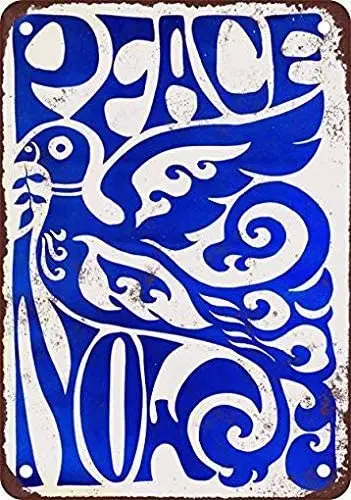 

8 x 12 Metal Tin Sign 1968 Stylized Peace Now Vintage Look Reproduction Retro Decor Vintage Signs