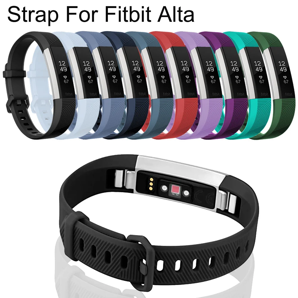 High Quality Soft Silicone Secure Adjustable Band for Fitbit Alta HR Band Wristband Strap Bracelet Watch Replacement Accessories