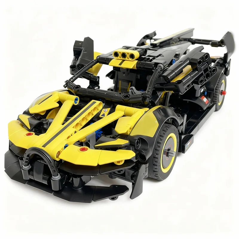 Фото 1083 детали MOC Bugatti Bolide RC MOD с моторами, техническая модель из строительных блоков, подарок на день рождения, креативный конструктор для сборки и демонстрации. №3