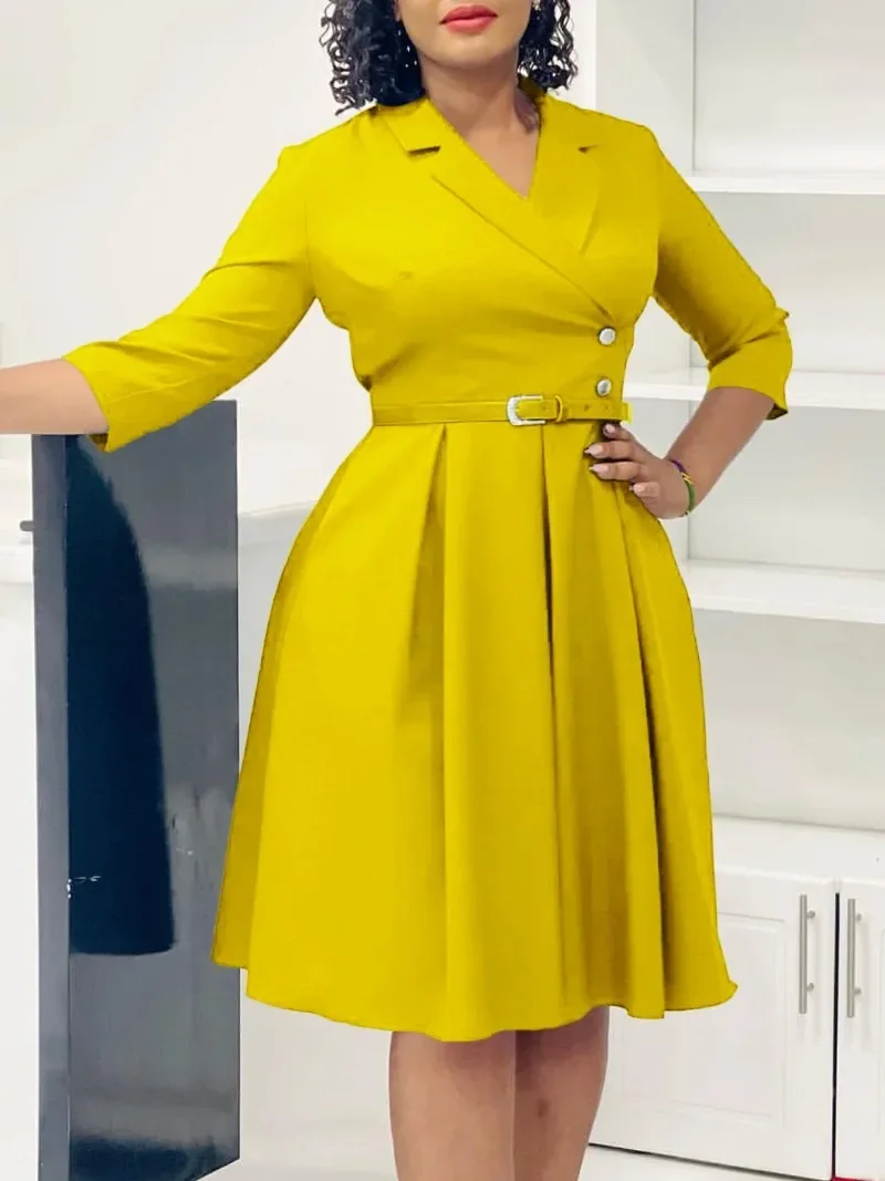 Элегантные церковные платья для женщин трапециевидные с отложным воротником