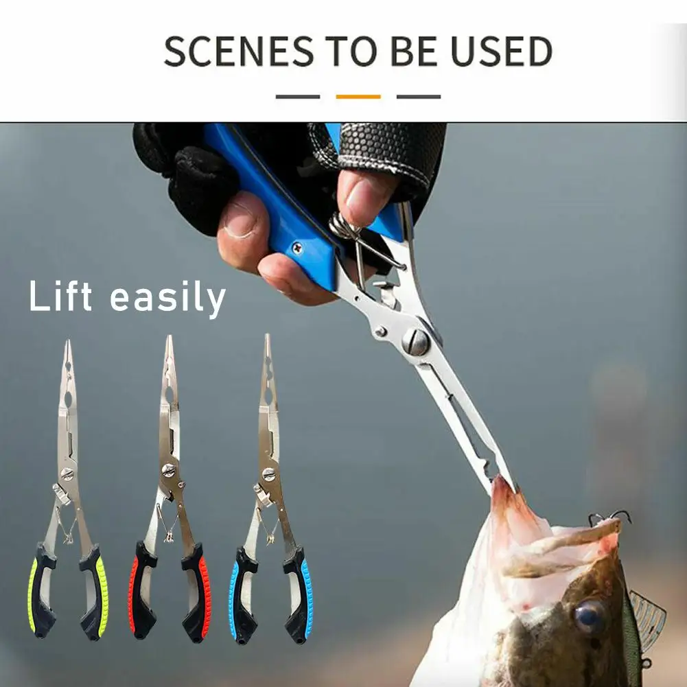 

Fish Pliers Ergonomics Anti-slip High-strength Multifunctional Fishing Cut Fishing Angling Line Hooks Pliers Tied Equipment H3R7