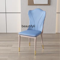 zqlight luxury nordic and japanese style dining chair home modern comfortable high end milk tea shop hotel blue chair