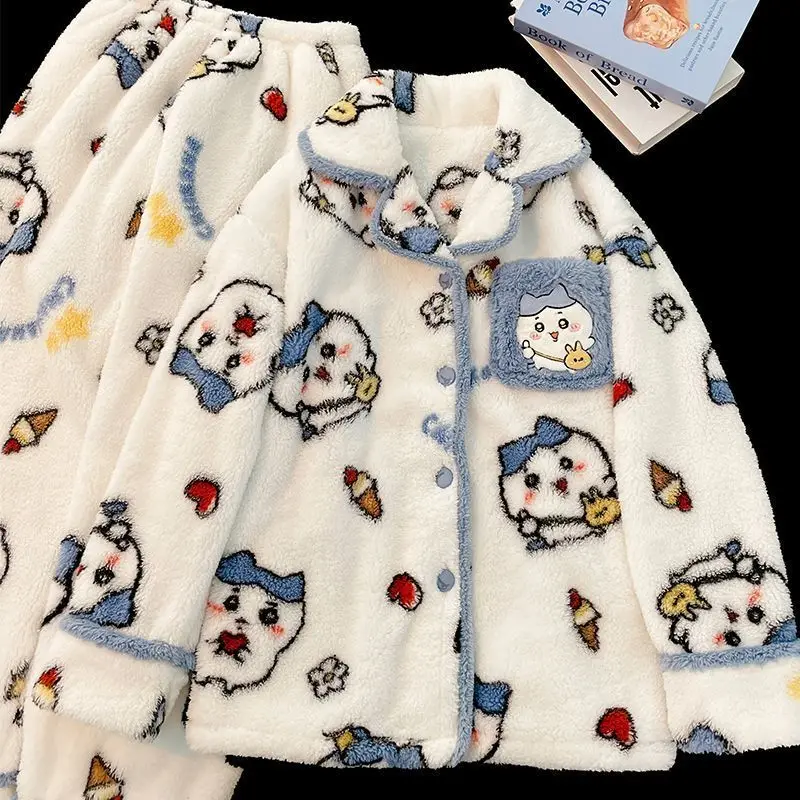 Осенне-зимний коралловый бархатный пижамный комплект Crayon Shin-Chan для девочек