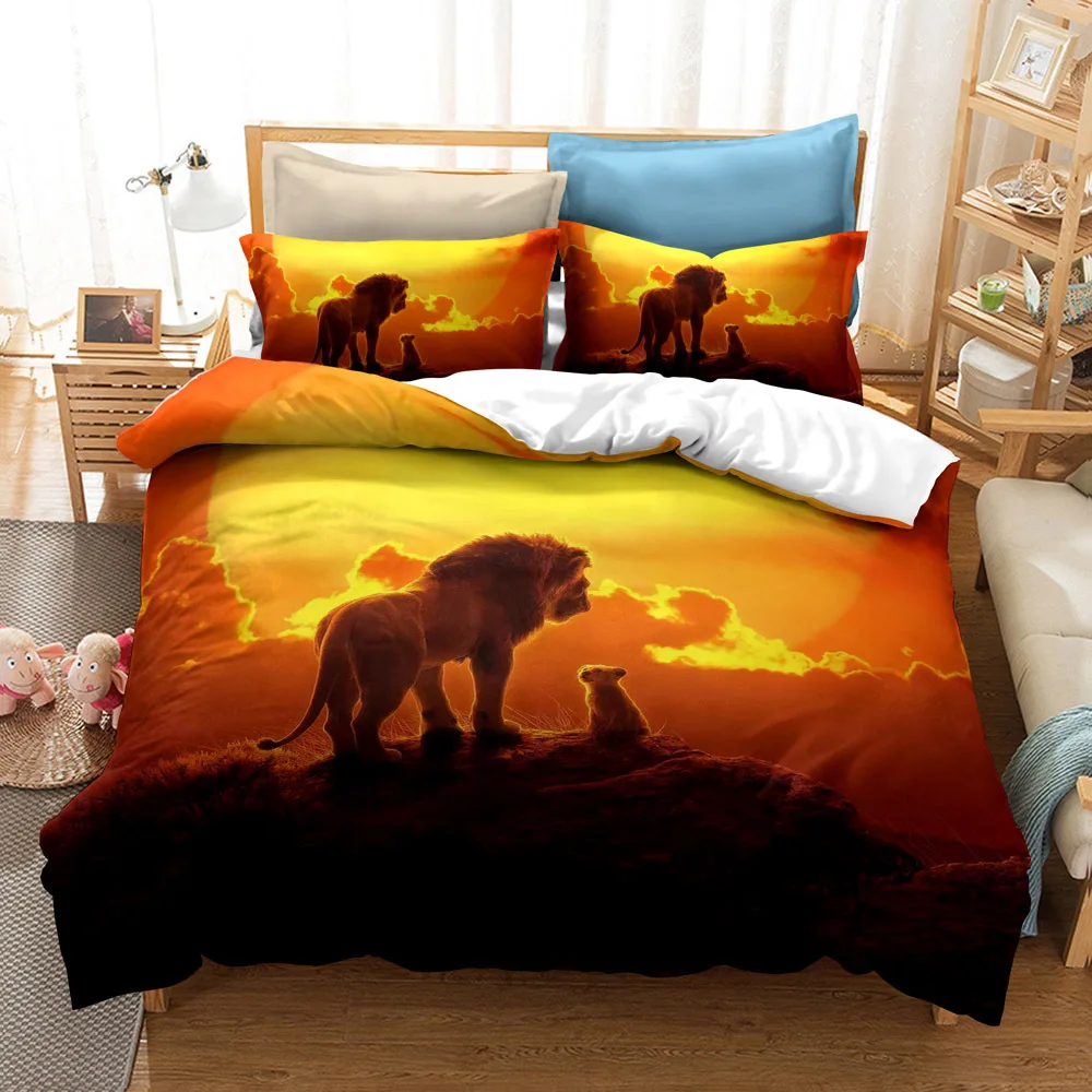 

Disney Bedding Set Lion King Printed Duvet Cover Sets Single Twin Boy Christmas Birthday Gift