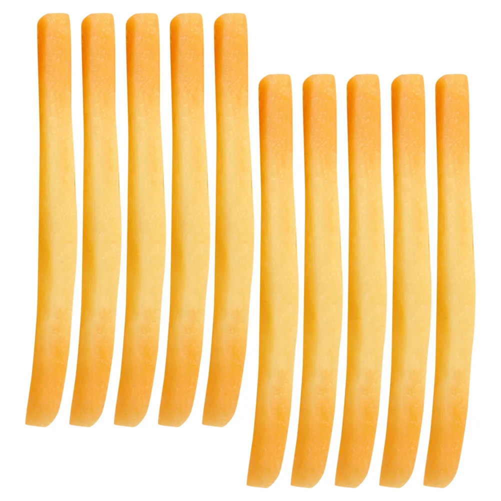 

10 Pcs Food Decor Fake French Fries Display Artificial DIY Model Lifelike Pvc Decoration Kitchen
